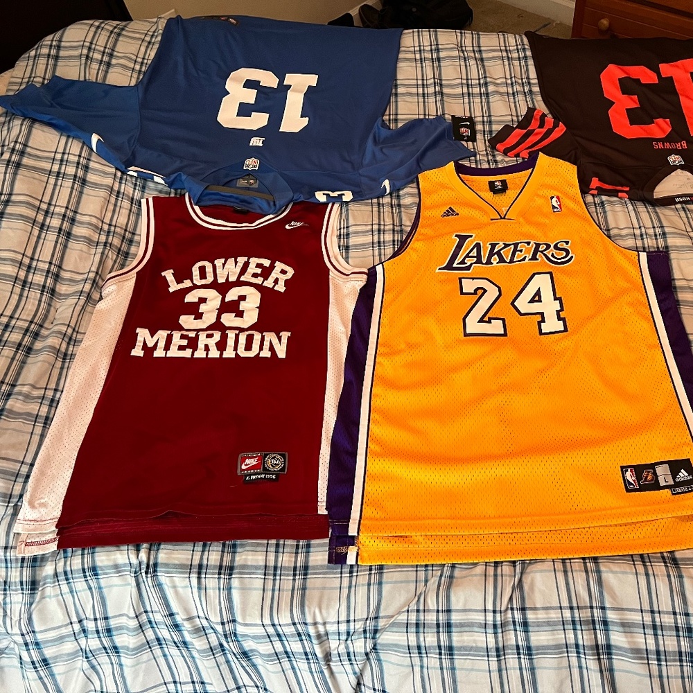 Authentic Kobe Bryant, Odell Beckham Jr, And James Hardin Jersey